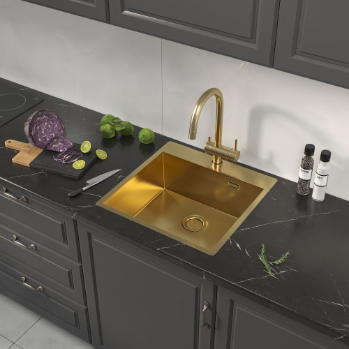 картинка Кухонная мойка Reflexion Iseo RX2250GD брашированное золото от магазина Сантехстрой