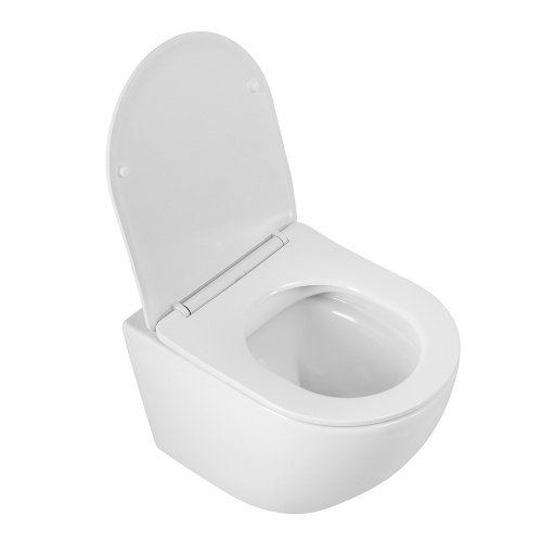 картинка Унитаз подвесной безободковый с сиденьем BelBagno SFERA-R BB046CHR/SC от магазина Сантехстрой