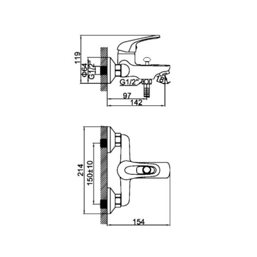 фото смеситель для ванны d-lin d130411, хром