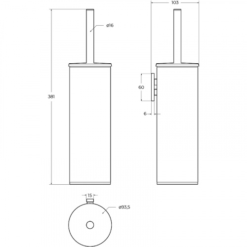 картинка Ершик для унитаза Cezares Relax RELAX-TBS-M-GM Оружейная сталь от магазина Сантехстрой