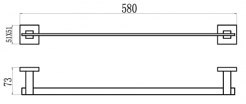 картинка Держатель для полотенец прямой 60 см Savol 65с (S-06524C) от магазина Сантехстрой
