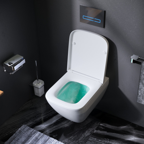 картинка C701701SC Spirit V2.0 Square подвесной унитаз FlashClean с сиденьем микролифт от магазина Сантехстрой