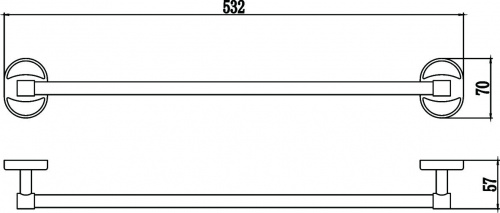 картинка Держатель для полотенец прямой 50 см Savol 70 (S-007024) от магазина Сантехстрой