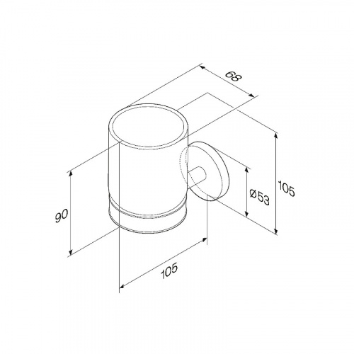 картинка A85A34300 X-Joy, Стеклянный стакан с настенным держателем от магазина Сантехстрой