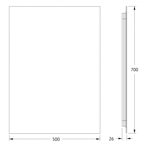 картинка Зеркало с фацетом и LED-подсветкой настенное GLOW DEFESTO 50x70 см, DF 2514 от магазина Сантехстрой