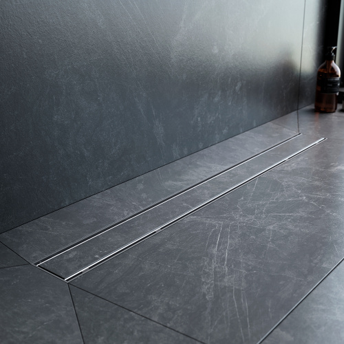 картинка W02SC-U11-080-04SB PrimeFlow Трап для душа линейный универс затвор Tile 80см цвет сталь мат от магазина Сантехстрой