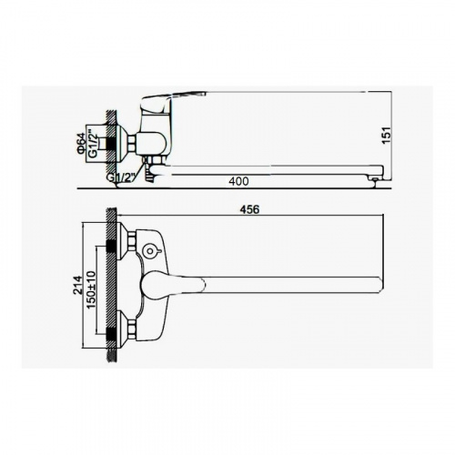фото смеситель для ванны d-lin d149305, хром