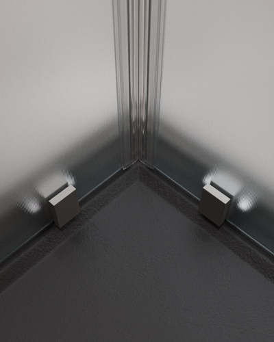 картинка Душевой уголок Cezares Molveno 90x90 MOLVENO-A-2-90-P-GM профиль Оружейная сталь стекло рифленое от магазина Сантехстрой