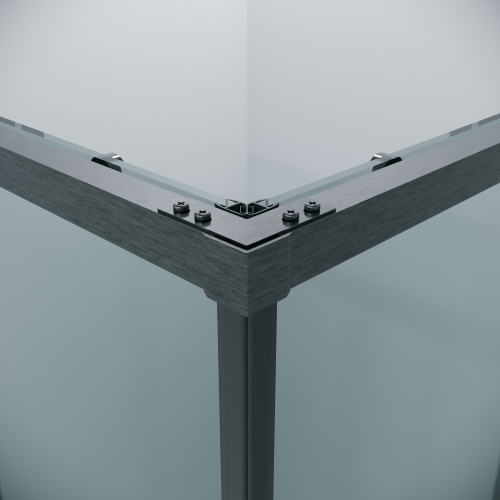 картинка Душевая перегородка 1/2 Grossman Galaxy 1/2.K33.01.80.42.00 (80х195) графит сатин,стекло прозрачное, 1 место от магазина Сантехстрой