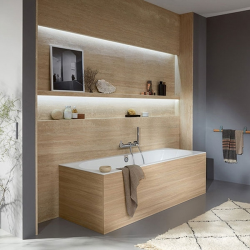 картинка Villeroy&Boch Oberon 2.0, Ванна 1700*750*470, цвет-белый ( со сливом-переливом хром), ножки в комплекте регулируемые 130-180мм от магазина Сантехстрой