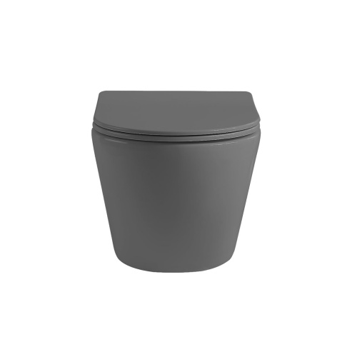 картинка Унитаз подвесной Globo VT1-14SMA безободковый, ультратонкое сиденье soft-close, антрацит матовый от магазина Сантехстрой