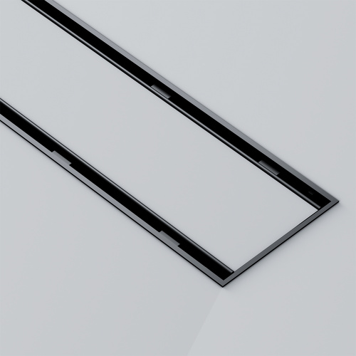 картинка W02SC-U11-050-04BM PrimeFlow Трап для душа линейный универс затвор Tile 50см цвет черн мат от магазина Сантехстрой