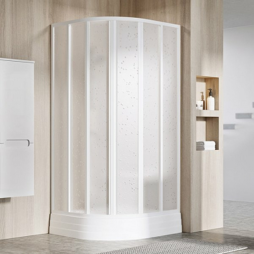 картинка Душевой уголок Ravak Supernova SKKP6-90 90x90 3207O10211 профиль Белый витраж пластик Pearl от магазина Сантехстрой