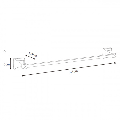 картинка Полотенцедержатель трубчатый AZARIO ALTRE одинарный 60 см, хром (AZ96001) от магазина Сантехстрой