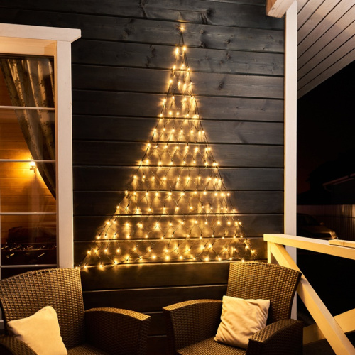 картинка Гирлянда Сеть 2х2х1.5м,  свечение с динамикой,  черный ПВХ,  136 LED,  230 В,  цвет: Тёплый белый от магазина Сантехстрой