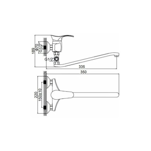 фото смеситель для ванны d-lin d140405, хром
