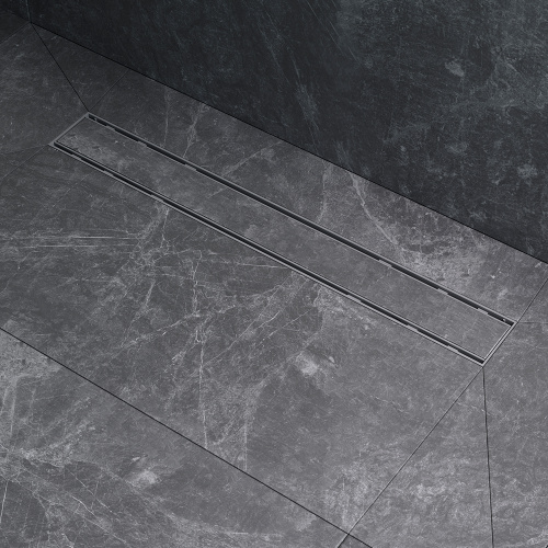 картинка W02SC-U11-060-04SB PrimeFlow Трап для душа линейный универс затвор Tile 60см цвет сталь мат от магазина Сантехстрой