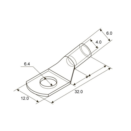 картинка Наконечник медный луженый ТМЛ 6–6–4 (6мм² - Ø 6мм) ГОСТ 7386-80 (в упак.  10 шт. ) REXANT от магазина Сантехстрой