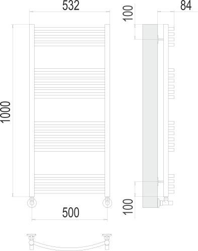 картинка Полотенцесушитель Terminus Классик П20 500х1000 от магазина Сантехстрой