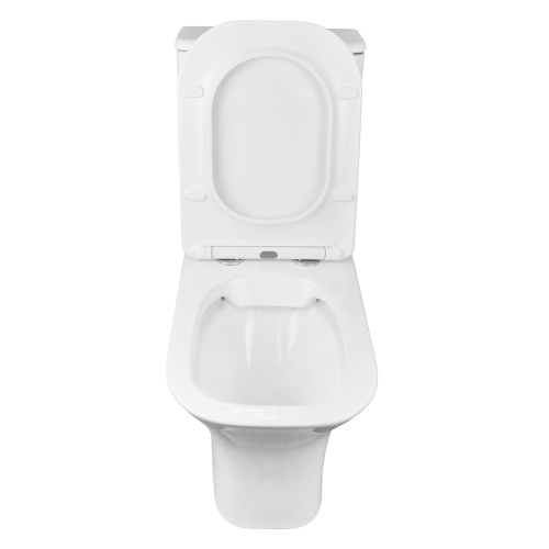 картинка Унитаз напольный Azario FRETTA SQUARE 650х340х790 безободковый с бачком и сиденьем микролифт (AZ-5121) от магазина Сантехстрой