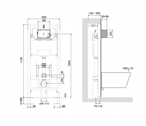 картинка 879236mSL00 Комплект: Инсталляция OLI 120 ECO Sanitarblock mechanic+Панель слива Slim хр. гл. от магазина Сантехстрой