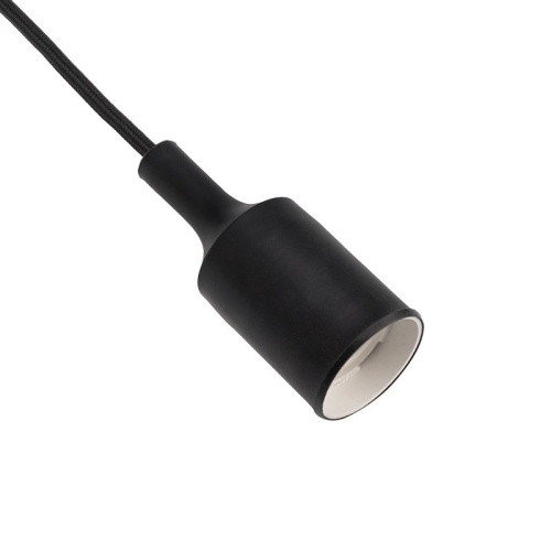 картинка Патрон E27 силиконовый со шнуром 1 м черный REXANT от магазина Сантехстрой