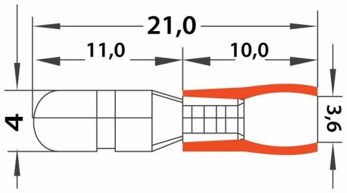 картинка Разъем штекерный изолированный штекер 4 мм 0.5-1.5 мм² (РШи-п 1.5-4/РШИп 1,25-4) красный REXANT от магазина Сантехстрой
