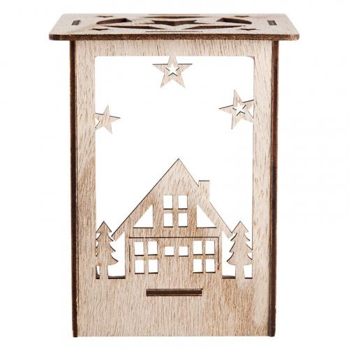 картинка Деревянная фигурка с подсветкой Волшебный фонарик 13,8x11x11 см от магазина Сантехстрой