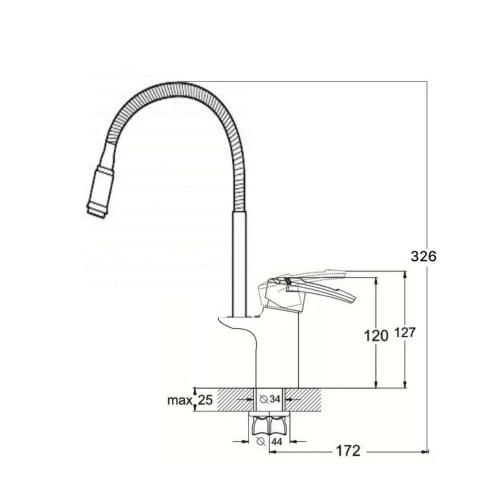 картинка Смеситель для кухни с гибким изливом D-Lin D157315-Q, хром от магазина Сантехстрой