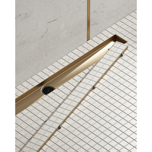 картинка Душевой лоток TIMO Drain System 700 с двусторонней панелью "plate" под плитку, Золото матовое (DS230207/17) от магазина Сантехстрой