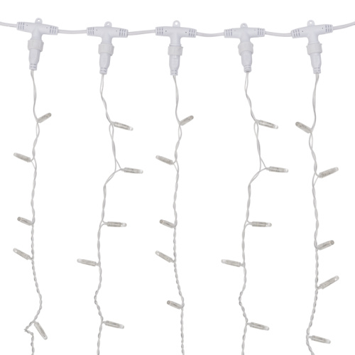 картинка Гирлянда светодиодная Занавес 2х9м 1200 LED ТЕПЛЫЙ БЕЛЫЙ прозрачный ПВХ IP65 эффект мерцания соединяется 230В нужен блок 303-500-1 NEON-NIGHT от магазина Сантехстрой