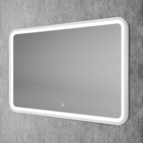 картинка Зеркало Art&Max Genova AM-Gen-1200-800-DS-F-White 120х80 с подсветкой, белый матовый от магазина Сантехстрой