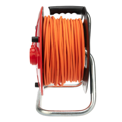 картинка Удлинитель-шнур на катушке REXANT ПВС 3х1.0, 50 м,  4 гнезда,  с/з,  10 А,  2200 Вт,  IP20, оранжевый (Сделано в России) от магазина Сантехстрой