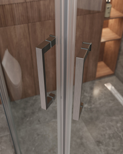 картинка Душевой уголок Cezares Molveno 120x120 MOLVENO-R-22-90+30-C-GM-IV профиль Оружейная сталь стекло прозрачное от магазина Сантехстрой
