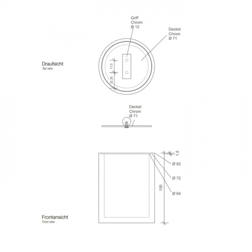 картинка DECOR WALTHER Stone DMD S Баночка универсальная 11x8см, с крышкой, цвет: белый / сталь матовая от магазина Сантехстрой