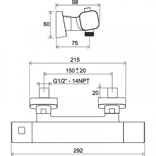 фото смеситель для душа ravak x070154 черный