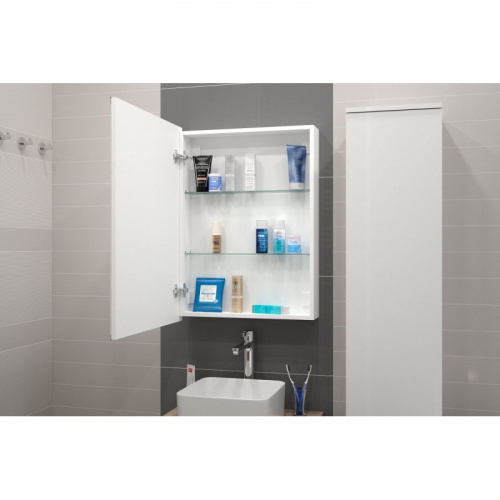 картинка Зеркальный шкаф 60x80 см белый L Art&Max Techno AM-Tec-600-800-1D-L-DS-F от магазина Сантехстрой