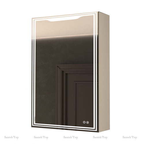 картинка Зеркало-шкаф ART&MAX Merano AM-Mer-500-800-1D-L-DS-F 50х80 см с подсветкой, белый от магазина Сантехстрой