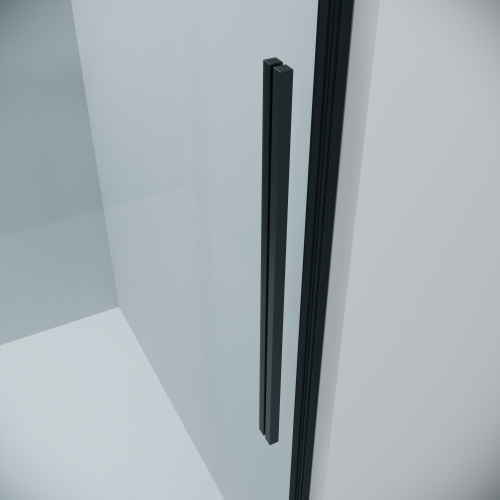 картинка Дверь в нишу Grossman Galaxy 100.K33.01.110.21.00 (110х195) черный матовый,стекло прозрачное,раздвижная, 1 место от магазина Сантехстрой