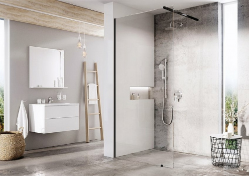 картинка Душевая перегородка Ravak Walk-In Wall 160 GW9WS0300Z1 профиль Черный стекло Transparent от магазина Сантехстрой