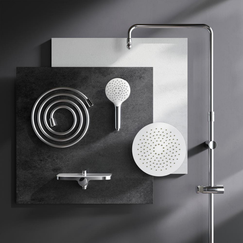 картинка F0780200 Like, душ.система: верхн.душ 250мм, ручной душ 120 мм, 3 функции, душ.штанга 1030-1460 мм, от магазина Сантехстрой