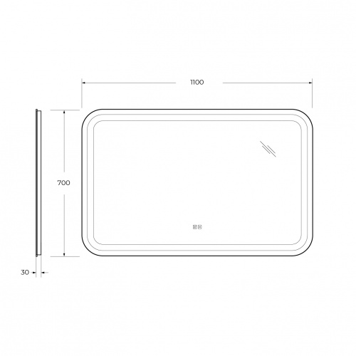 картинка Зеркало Cezares CZR-SPC-STYLUS-1100-700-TCH-WARM от магазина Сантехстрой