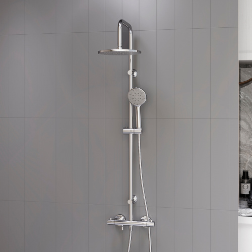 картинка D0710500 Futura душевая система с ванно душевым ТМС смесителем, хром от магазина Сантехстрой