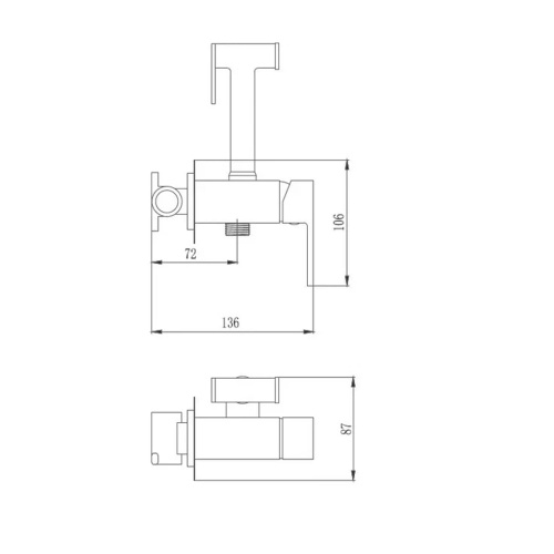 картинка Гигиенический душ со смесителем D-Lin D183202, хром от магазина Сантехстрой