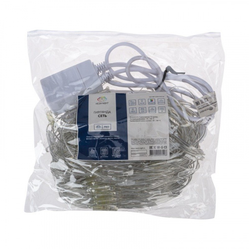 картинка Гирлянда Сеть 2х2х1.5 м,  свечение с динамикой,  прозрачный ПВХ,  136 LED,  230 В,  цвет свечения мультиколор от магазина Сантехстрой