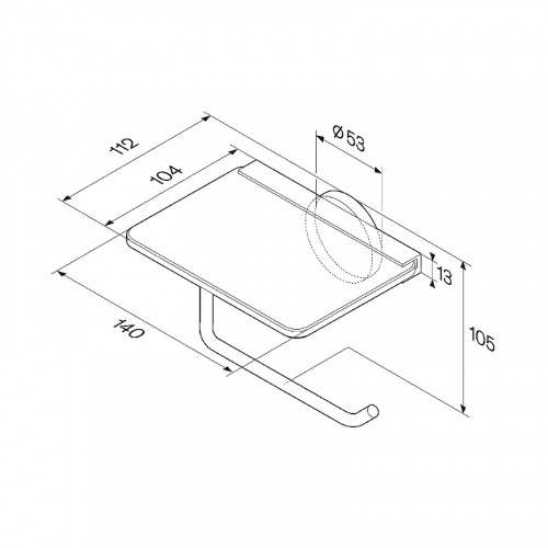 картинка A85A341522 X-Joy, Держатель для туалетной бумаги с полкой, черный от магазина Сантехстрой