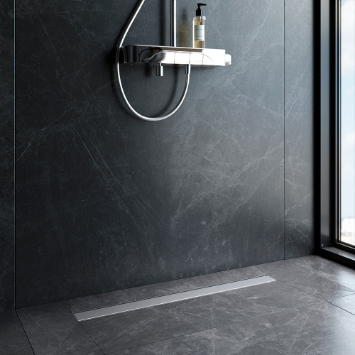 картинка W02SC-U11-080-04SB PrimeFlow Трап для душа линейный универс затвор Tile 80см цвет сталь мат от магазина Сантехстрой