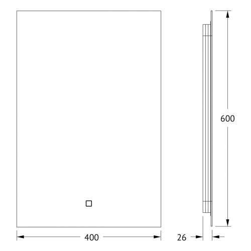 картинка Зеркало с фацетом и LED-подсветкой настенное GLOW DEFESTO 40x60 см, DF 2502S от магазина Сантехстрой