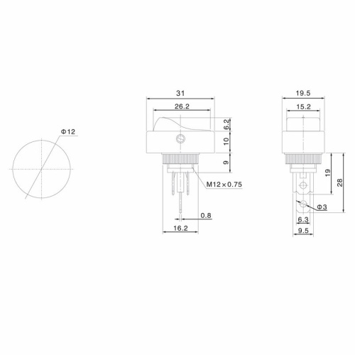 картинка Выключатель клавишный 12V 30А (3с) ON-OFF черный ОВАЛ с зеленой LED подсветкой (RWB-523, ASW-20D) REXANT от магазина Сантехстрой