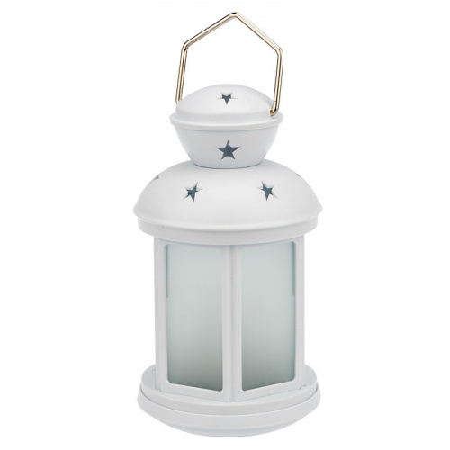 картинка Декоративный фонарь 12х12х20,6 см,  белый корпус,  теплый белый цвет свечения с эффектом пламени свечи NEON-NIGHT от магазина Сантехстрой